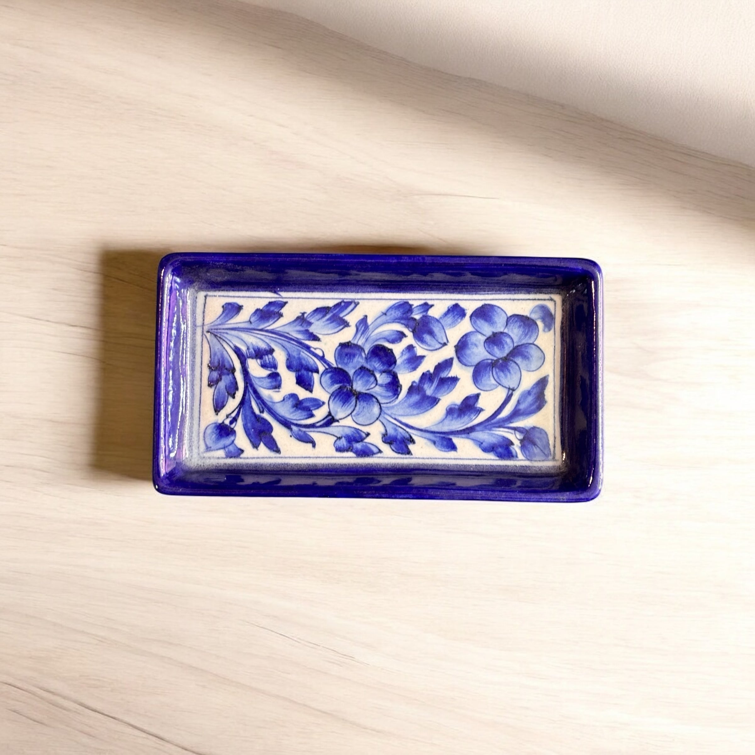 Blue Pottery Serving Tray