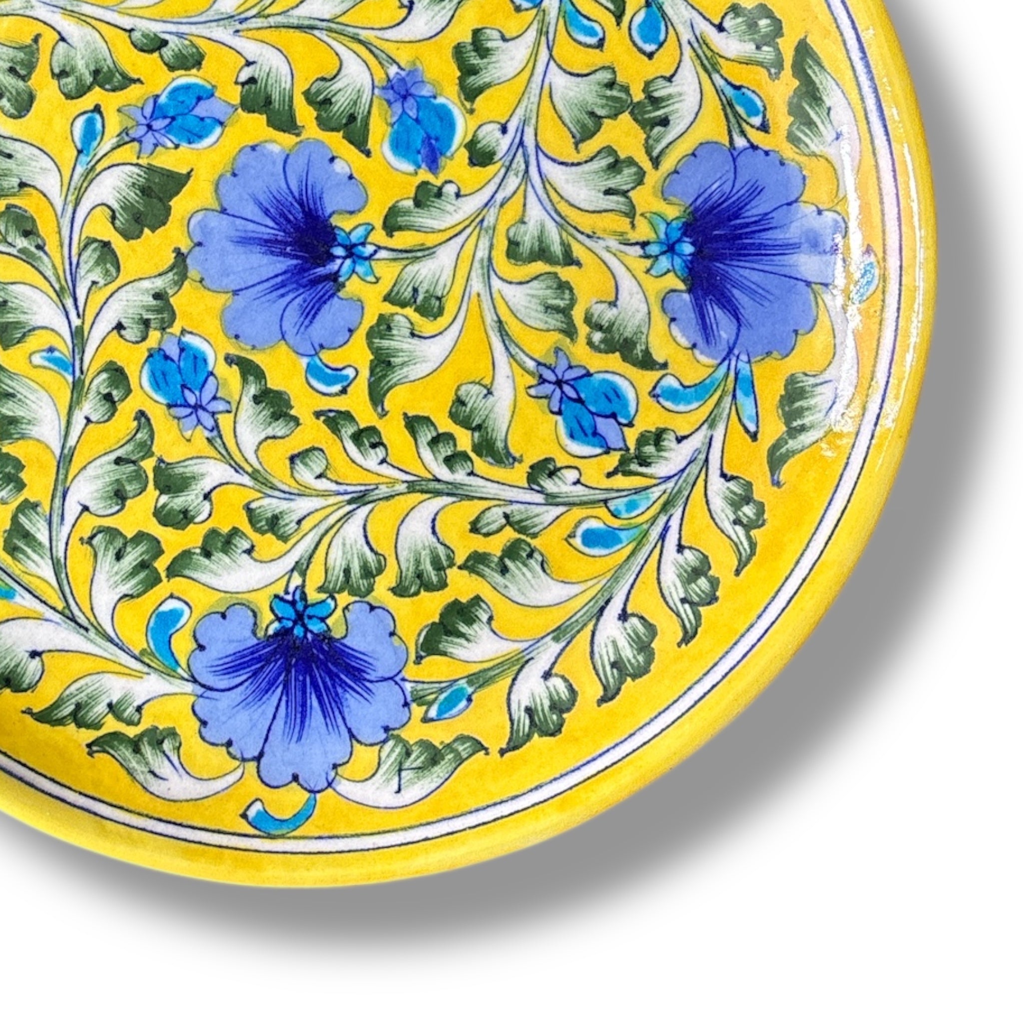 10 Inch Blue Pottery Wall Hanging Plate