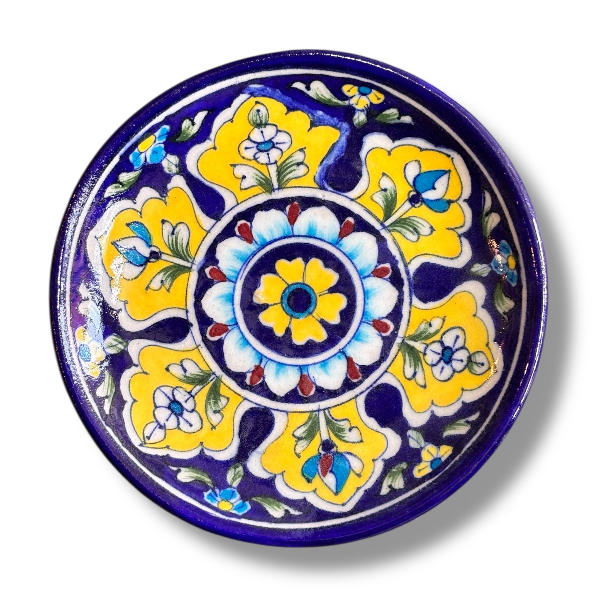 6 Inch Blue Pottery Plate
