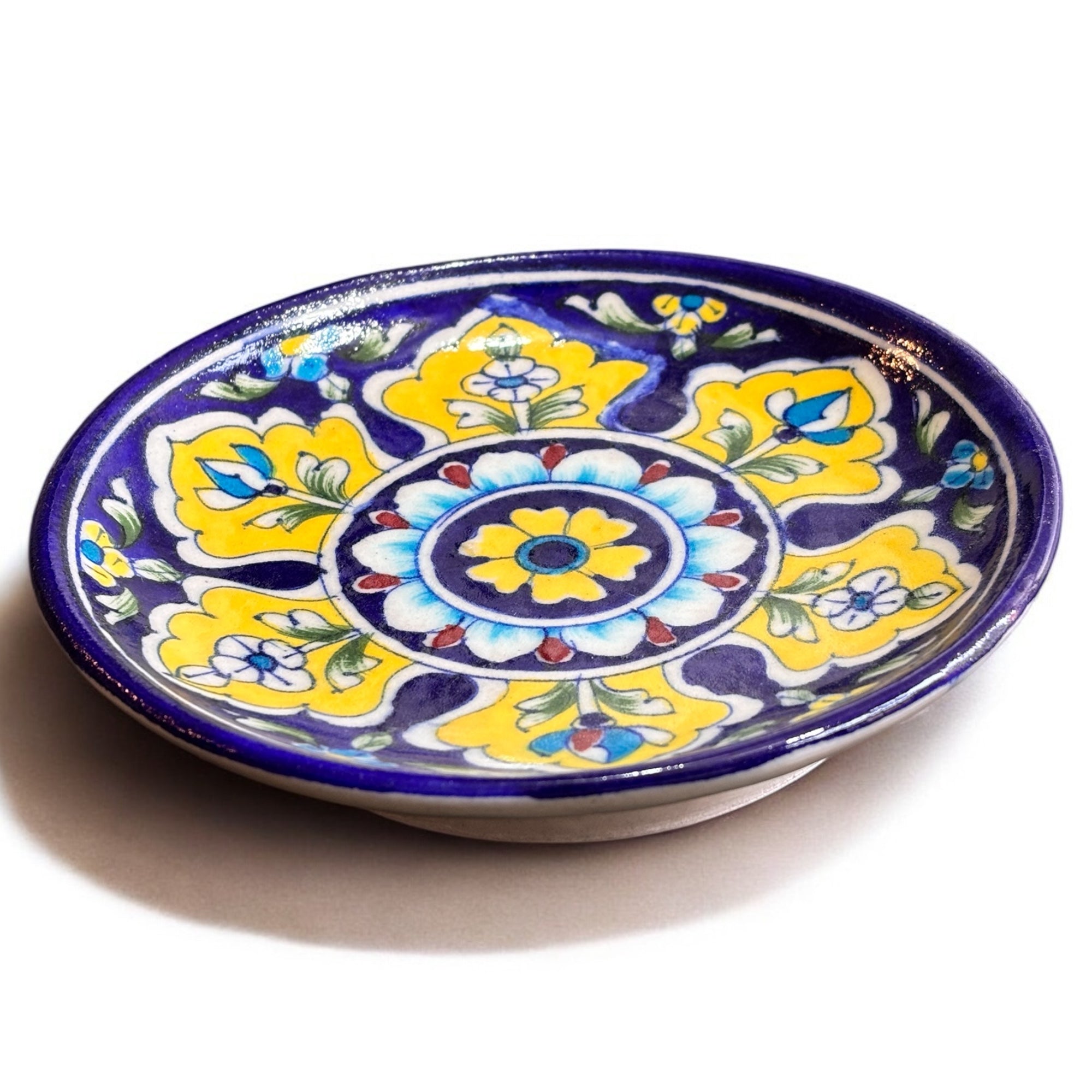 6 Inch Blue Pottery Plate