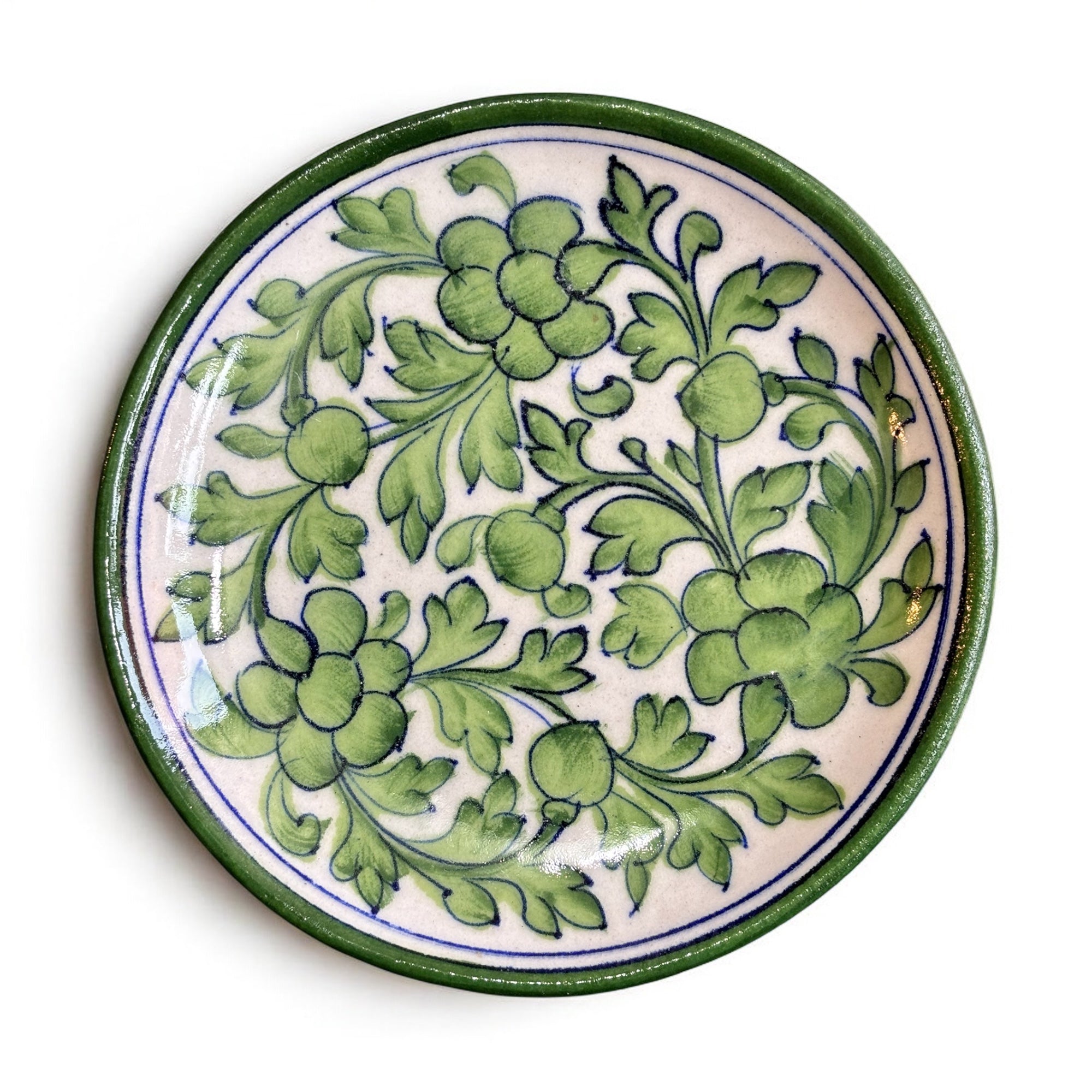 6 Inch Blue Pottery Plate