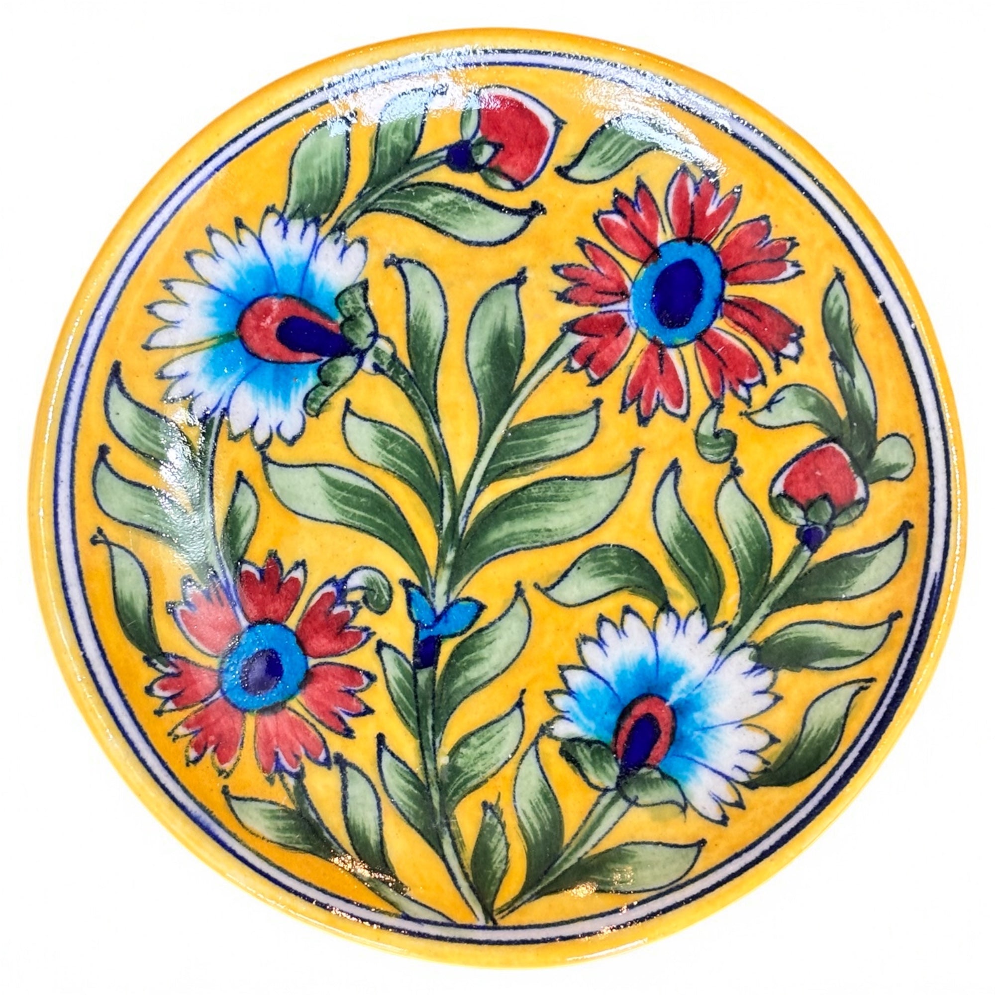 6 Inch Blue Pottery Plate