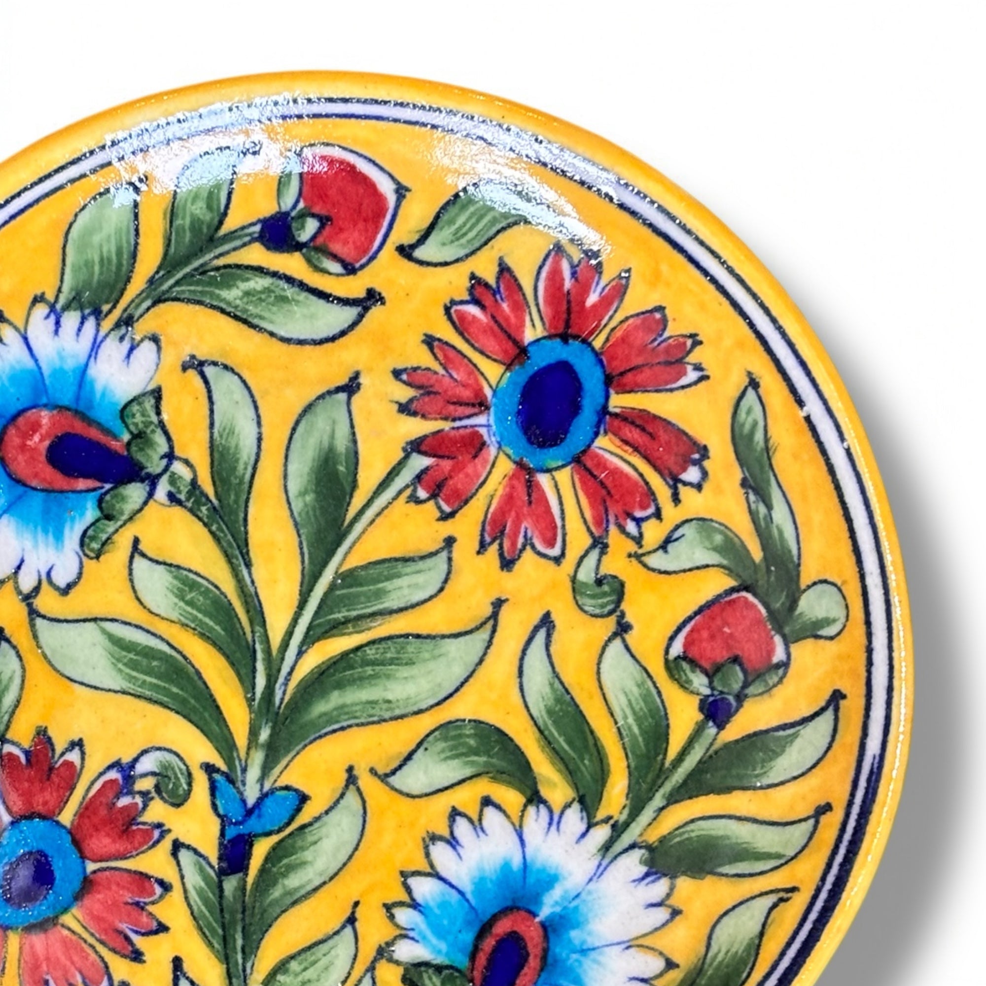 6 Inch Blue Pottery Plate