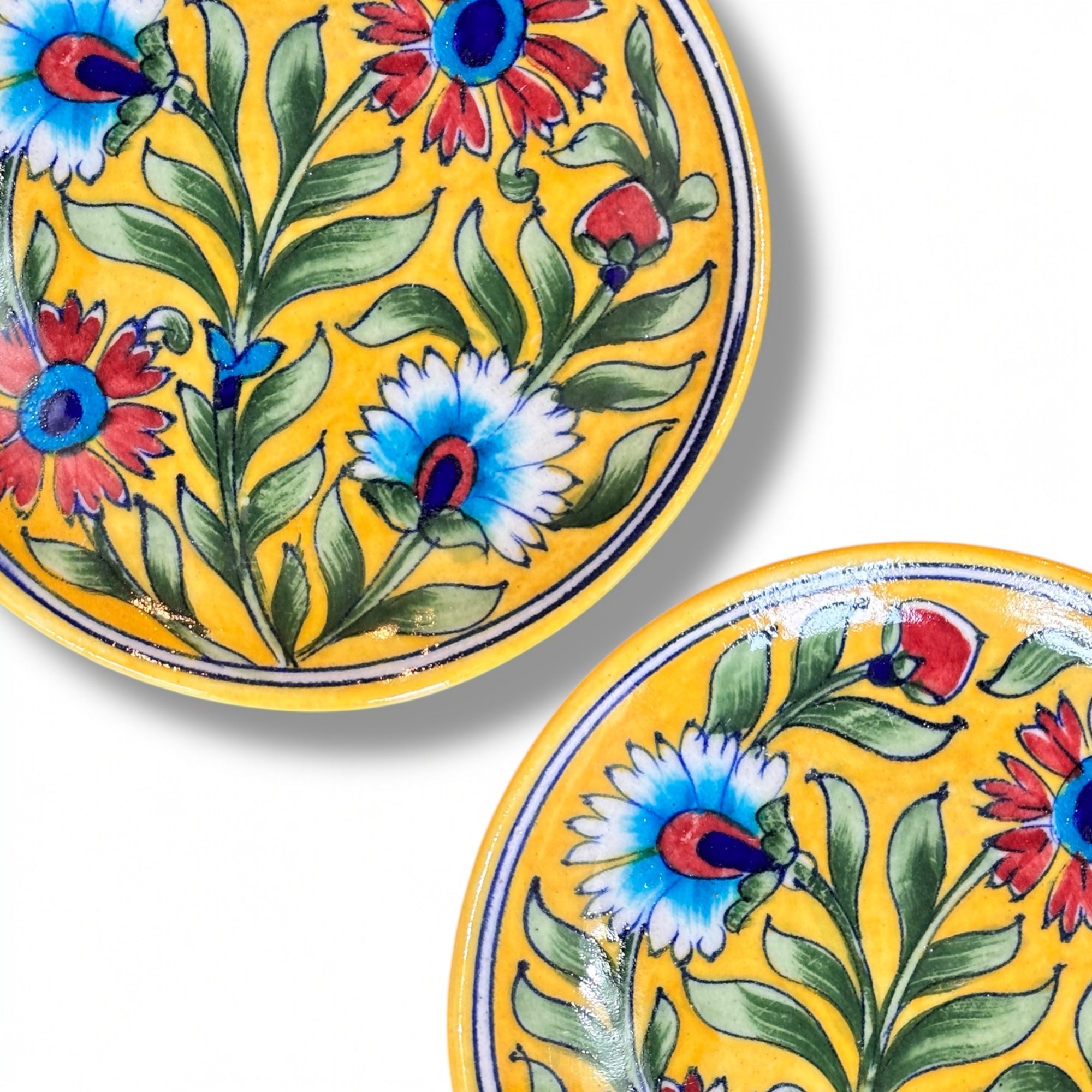 6 Inch Blue Pottery Plate