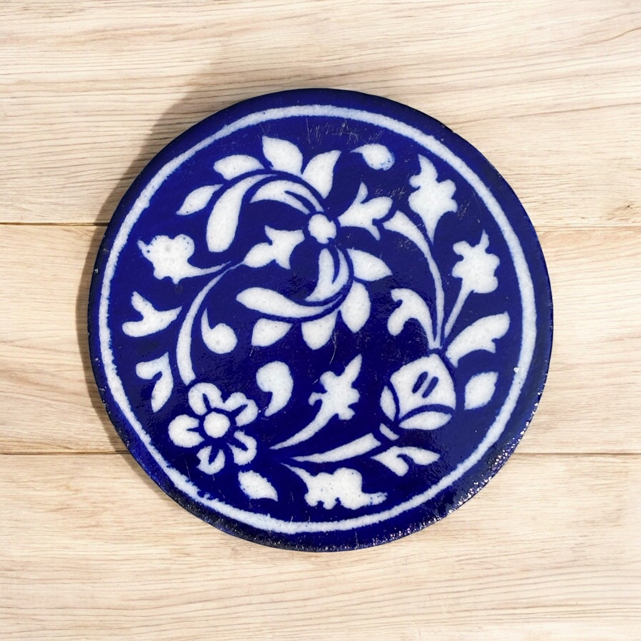 Blue Pottery Coasters (Set Of 6)