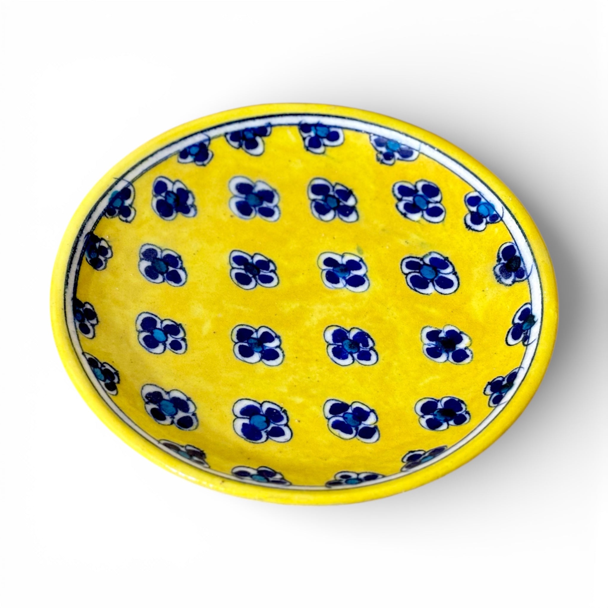 6 Inch Blue Pottery Plate