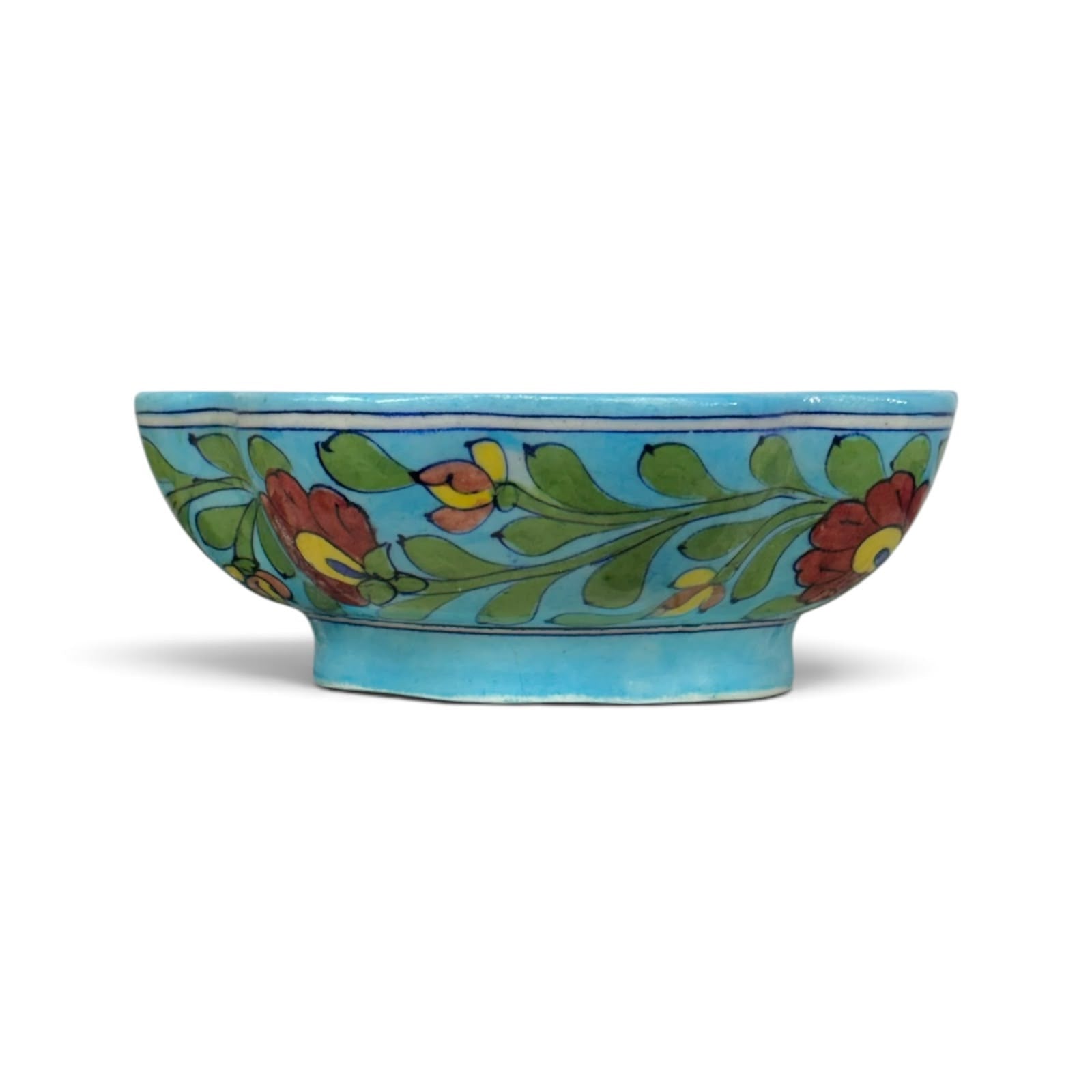 Handmade Jaipur Blue Pottery Serving Bowl