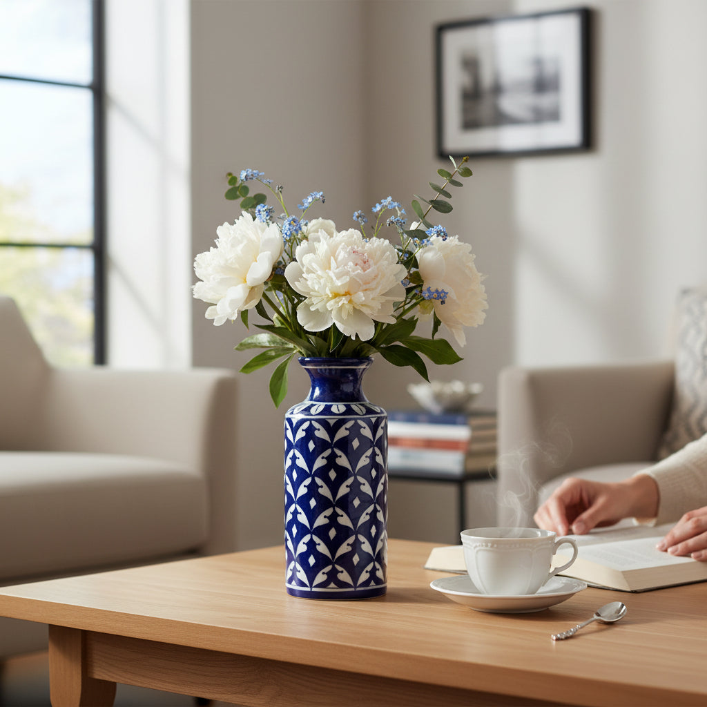 Blue Pottery Flower Vase