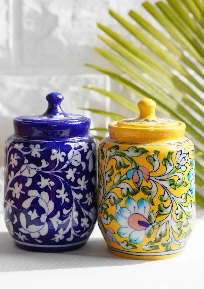 Blue Pottery Jar’s (Set of 2)